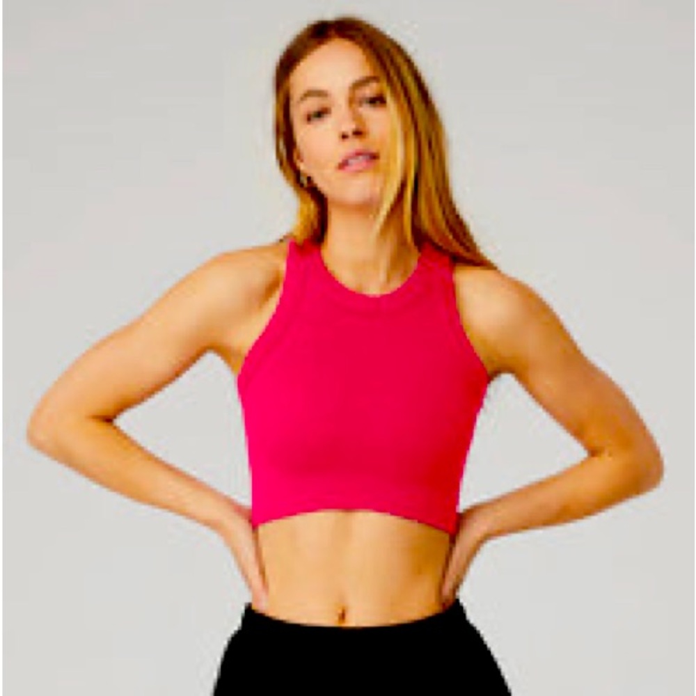 Alo Yoga Seamless Delight High Neck Bra Magenta Pink - XS